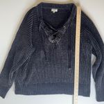 Umgee  Chenille Sweater Sz L Lace Up Pullover‎ Long Sleeve Casual Soft Comfort Photo 7