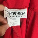 Vintage String Bean 80s Pencil Maxi Skirt Geometric Chain Belt Office Red Size 26 Photo 4