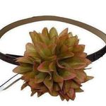 NWT Live LOVE LOFT Flower Sequins Belt brown w yellow flower Sz S Photo 0