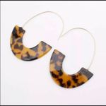 Faux Tortoise Acrylic Threader Earrings Brown Photo 1