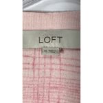 Ann Taylor LOFT Pink White Crosshatch Pattern Cardigan Size M Photo 4