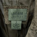 John Paul Richard Uniform  Women’s SZ 8 Leather Brown Suede Button Front Jacket Photo 2