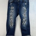 Torrid  Plus 18 Boyfriend Straight Jeans Stretch Distressed Holes Mid Rise Cuff Photo 1