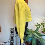 Urban Outfitters Chunky Yellow Cropped Cardigan Sweater Size Small Photo 2