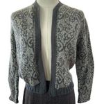 American Vintage Vintage OOAK hand knit open front cardigan in gray & cream medium Photo 0