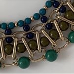 Fabulous Statement Chunky Fashion Necklace Earrings Set Bib Green Boho Photo 2