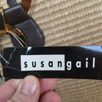 Y2K Susan Gail Tan Woven Straw Tote Shoulder Bag Brown Trim Boho Chic Purse Photo 2