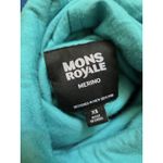 Mons Royale Cortina Women Size XS High Neck Merino Wool Long Sleeve Thumbholes Blue Photo 4