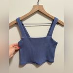 American Eagle Summer  purple ribbed squareneck cropped tank top crop top small Photo 3