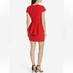 Alice + Olivia Dora Ember Peplum Fitted Dress in Red Photo 1