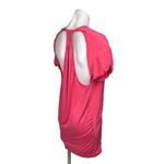 Maje Pink 100% Silk V Neck Short Sleeve Cutout Back Mini T Shirt Dress Size S Photo 2