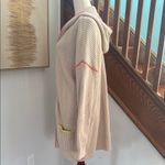 Kerri Rosenthal Ribbed Mid Length Cardigan Oversized with Hoodie and Stritch Pink Size XL Photo 1