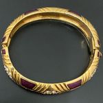Joan Rivers Retired Wine Red Enamel Pave Rhinestone Goldplated Hinged Bracelet
‘ Photo 4