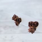 Vintage Screw Back Earrings Brown Natural Vibes Boho Photo 1