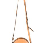 Gap Round Crossbody Bag Purse Faux Leather Tan Adjustable Strap Chic Photo 4