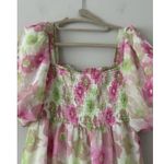 Reset By Jane Josie Dress Floral Babydoll Mini Dress Size Small Whimsical Fairy Pink Photo 6