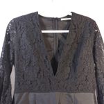 Mustard Seed Black Lace Plunging V Neck Mini Dress Witchy Size L Photo 3