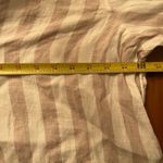 Antibes Blanc Women’s Tan White Linen Roll Tab Sleeve Popover Tunic Top 2X Photo 4