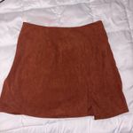 Faux Suede Burnt Orange Mini Skirt Photo 0
