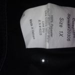 Intimate Attitudes 1X Lilac Embroidery on Black Negligee Sleep Top Plus Purple Photo 5