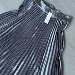 New York And Company Pleated Maxi Skirt In Carlson Grey Metalic NWT Skirt Photo 4