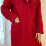 ZARA Double Breast Fuzzy Red Peacoat Sz XS Photo 0