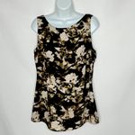 Halogen  Silk‎ Abstract Watercolor Blouse Brown Silk Photo 8