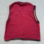 90s Y2K chenille yarn knit patchwork sampler boho warm tone color sweater vest Red Size undefined Photo 3