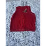 Holiday Editions Woman's Christmas Sweater Vest Leopard Red Size 1X *See‎ Pic 8 Photo 1