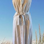 Max Studio Sophie Max Dress Maxi Women M  New Tan White Pinstripe Summer Photo 12
