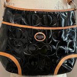 Coach Peyton F20022 Patent Leather Black Embossed Purse Adjustable Strap Photo 2