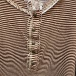 Free People Love Language Brown Henley Sleeveless Tank Top Size S Linen Blend Photo 4