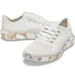 Crocs Women’s Sz 10 Literide Pacer Cream White Camouflage Size Lace Shoes Photo 3