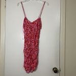 ZARA NEW! pink red floral mini ruched sleeveless summer spring dress Medium Photo 4