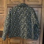 MELLODAY  Floral Quilted Jacket Black Blue Coat Button Up Feminine Womens Medium Photo 7