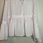 Libby Edelman Long Sleeve Blouse 2XL Ballet Pink Fairy Polka Dot Coquette Sheer Size 2X Photo 2