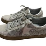 Shu Shop Paula Sneakers Women's Size 6.5 Ice Silver Rhinestone Bling Lace Up Photo 1