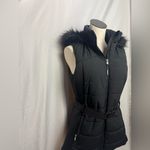 Michael Kors Women's Black Puffer Vest with Faux Fur Trim Medium NWOT Photo 1