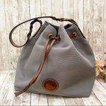 Dooney & Bourke Gray Nylon Drawstring Bucket Shoulder Bag Photo 0
