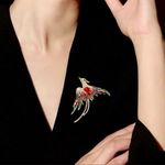 Multicolor Crystal Phoenix Brooch Pin Enamel Flying Beauty Bird Party New in bag Photo 3