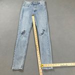 H&M  Women Jeans 2 Curvy Jeggings Ultra High Waist Ankle Length Ripped Light Wash Photo 3