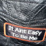 Diamond Plate Women’s Large Black Genuine Leather Biker Vest with Patches Photo 6