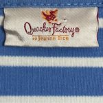 Quacker Factory Women Top Size Large Blue Blouse Striped Long Sleeve Sequin Photo 2