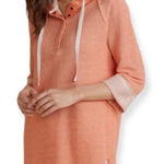 Soft Surroundings  Sweatshirt Hoodie Boxy Coral Orange 1/2 Sleeve Size Medium Photo 0