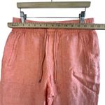 Athleta  Retreat‎ Linen Jogger Pants Coral Sunset Glow Elastic Cuff womens sz 4 Photo 5