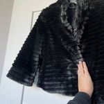 EXPRESS Black Faux Fur Cropped Jacket Photo 3