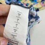 Nicholas Dress Womens 2 Blue Yellow Pink‎ Simie Floral Sweetheart Mini Strapless Photo 7