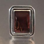 LORI BONN Sterling Silver Amber Cabochon Rope Bezel Cocktail Ring Photo 7