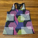 Cover Girl Active Colorful Geometric Workout Racerback Tank, Large Pink Photo 0