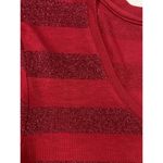 Talbots New Top Womens PM Red Sparkle Stripe Tee V-Neck Long Sleeve Casual Shirt Photo 5
